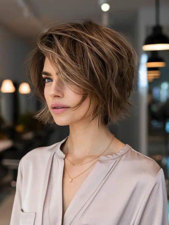 Asimetrik bixie saç modeli