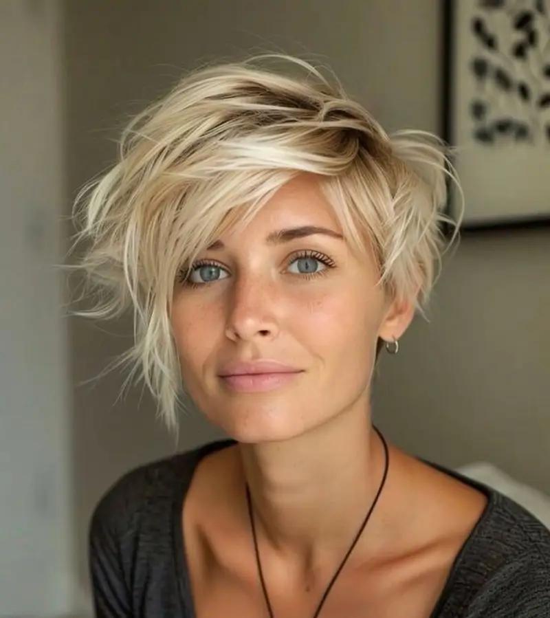 Asimetrik sarışın pixie