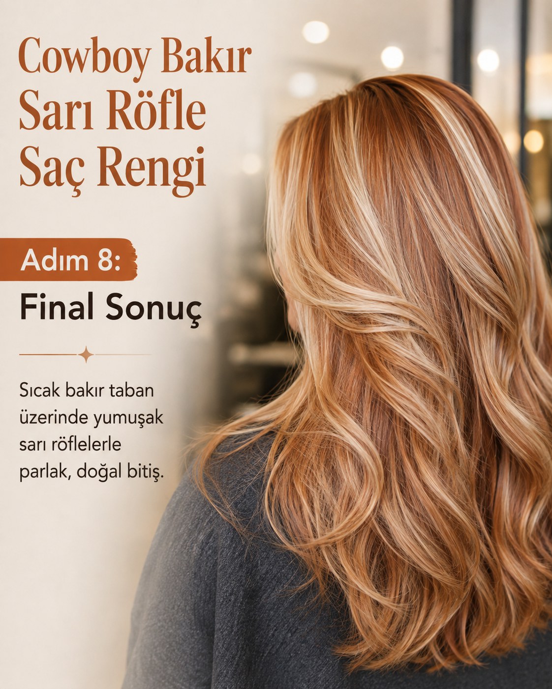 Cowboy Bakır Sarı Röfle Saç Rengi - Salonumdan Adım Adım
