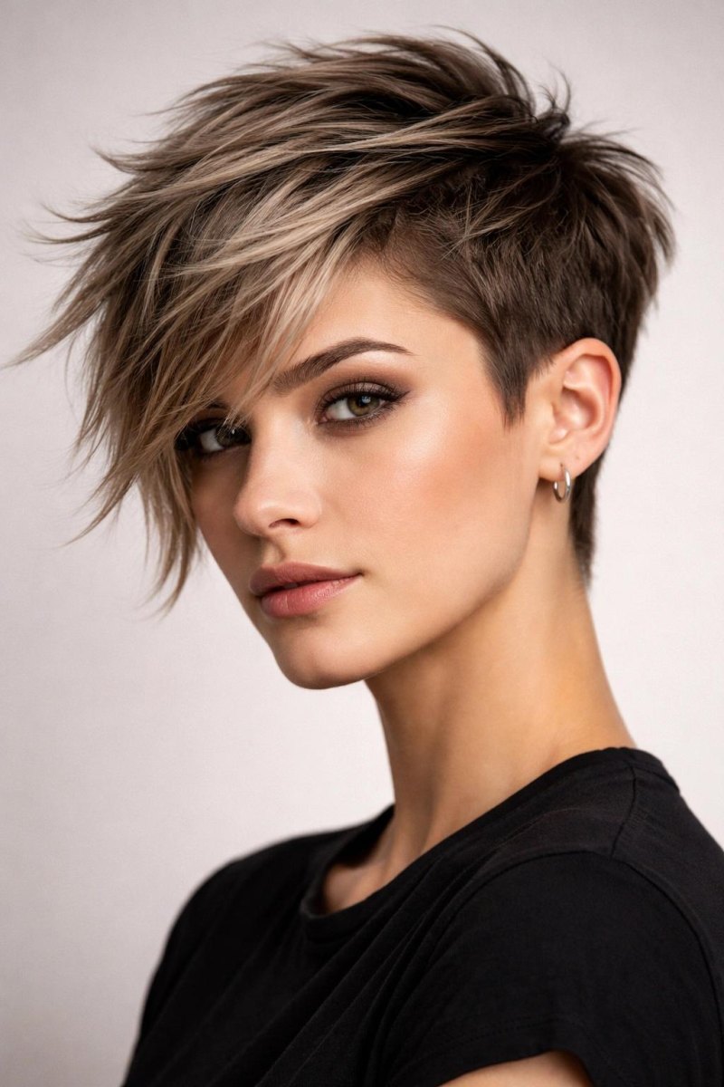 Dağınık pixie saç modeli