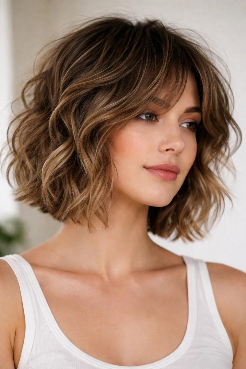Dalgalı shag bob saç