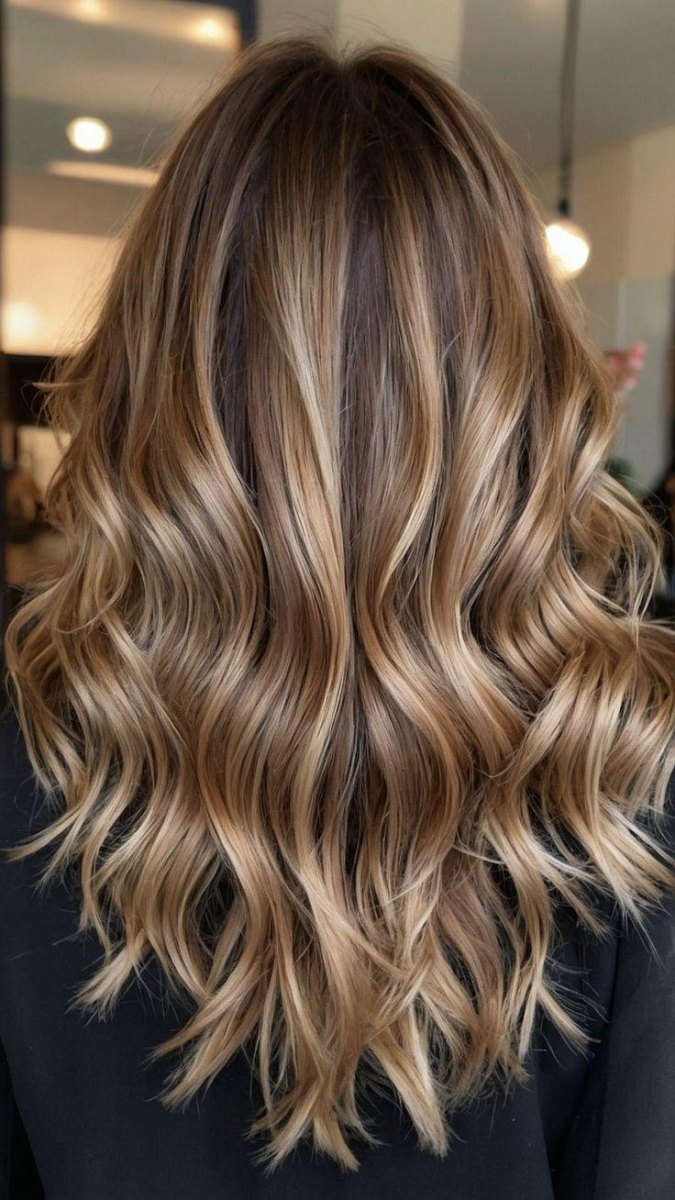 Dalgalı honey bronde saç modeli