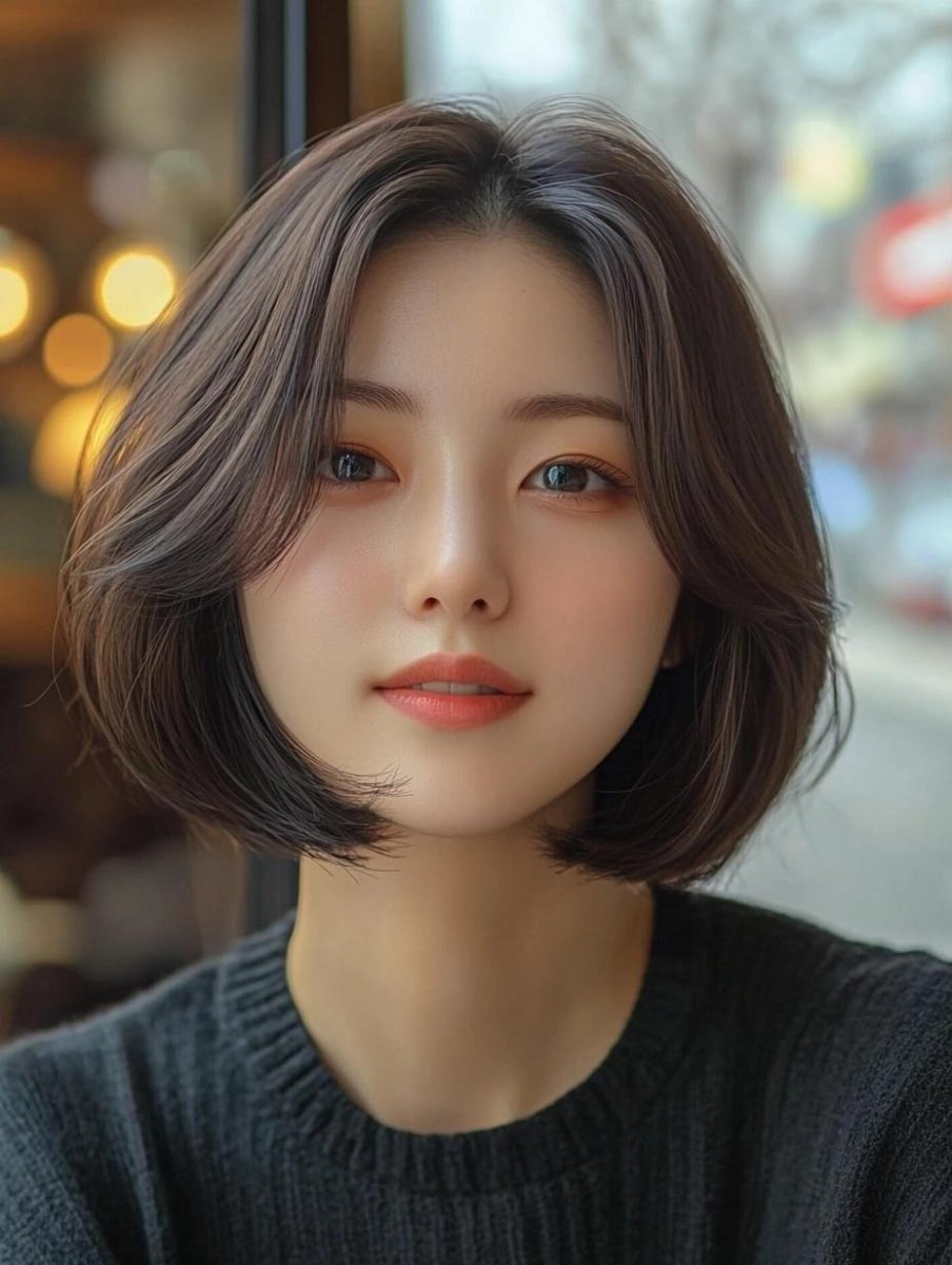 Doğal Korean bob saç