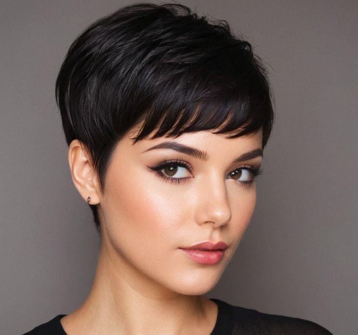 Esmer kahküllü pixie görünümü