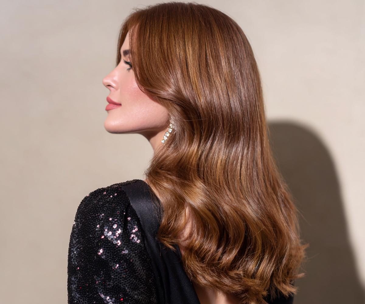 Golden Brown Hollywood Waves