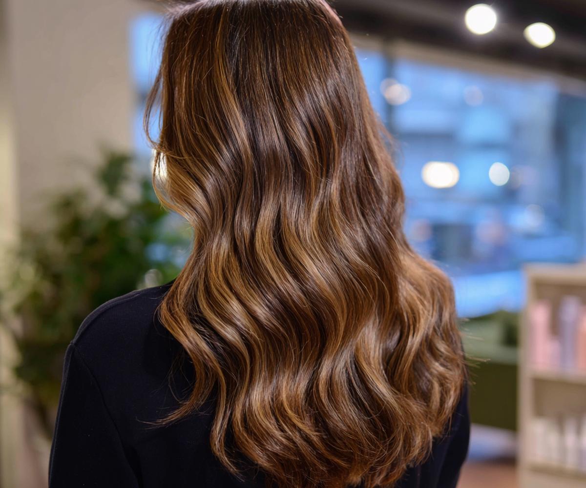Golden Brown Balayage Waves