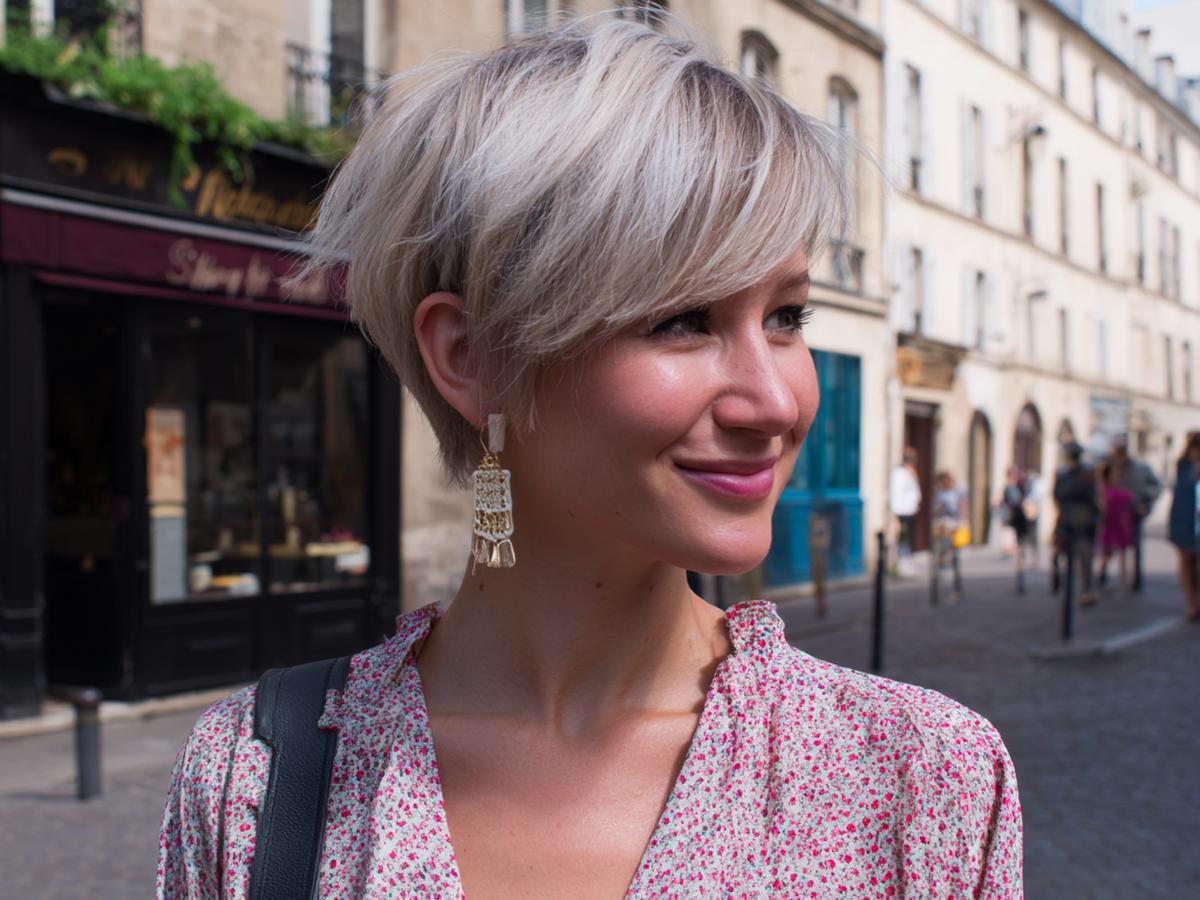 Platinum Side Swept Pixie