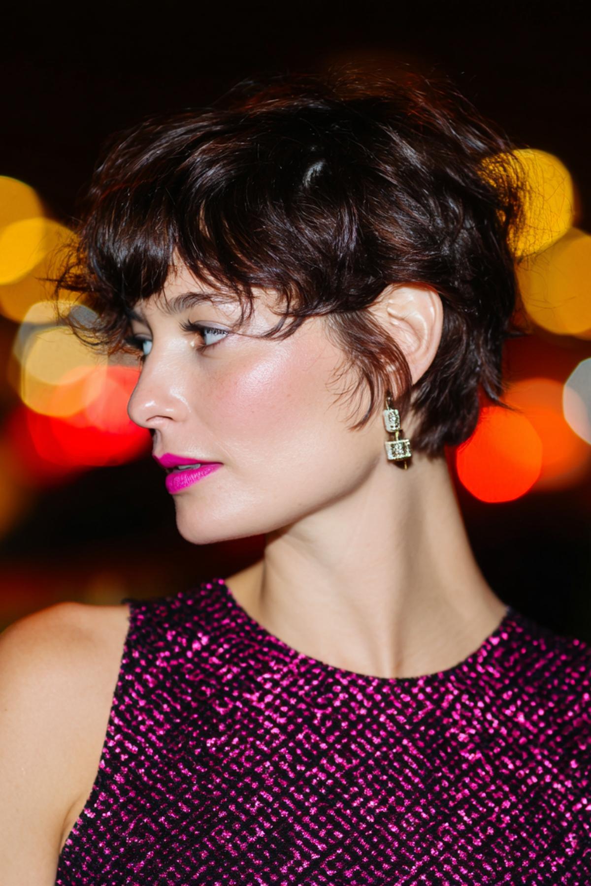 Textured Dark Shaggy Pixie