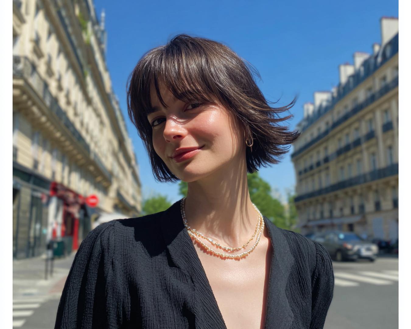 Short Dark Bob With Bangs