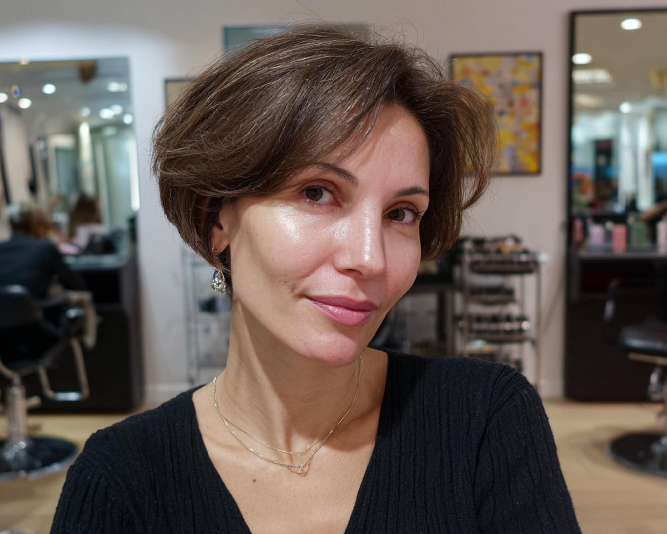 Short Layered Brown Bob