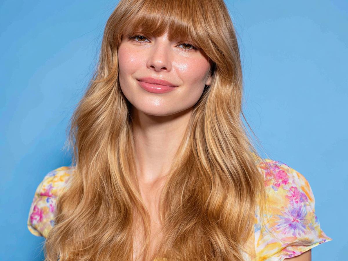 Honey Blonde Full Bangs