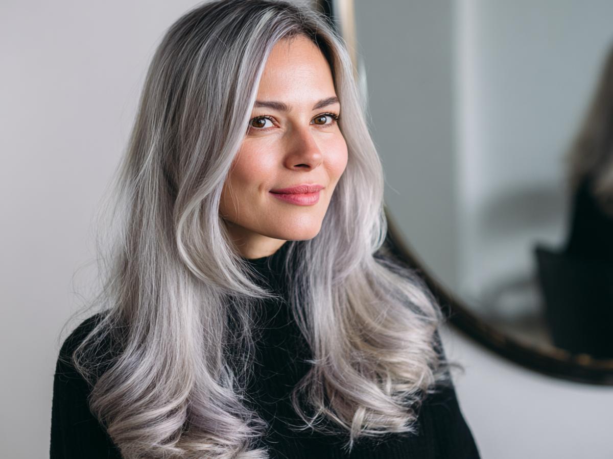Silver Balayage Long Waves