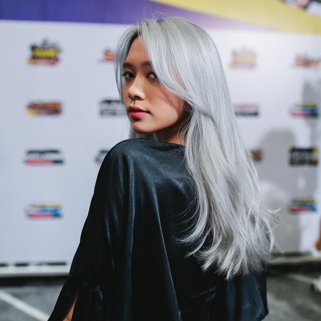Long Straight Silver Hair