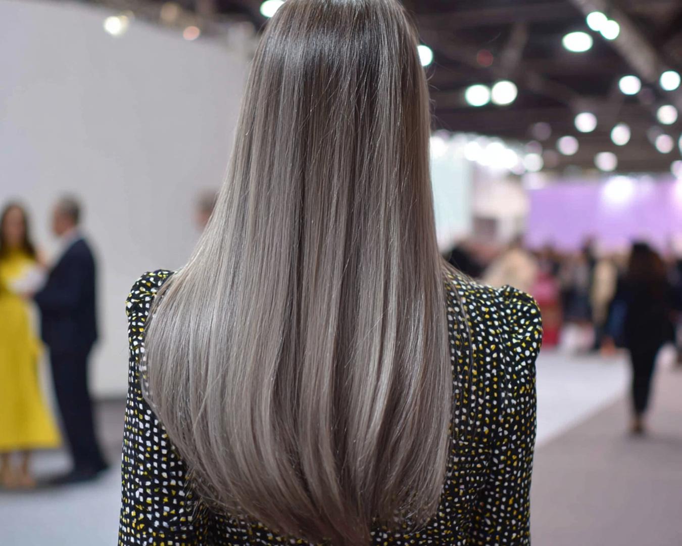 Straight Ash Gray Hair