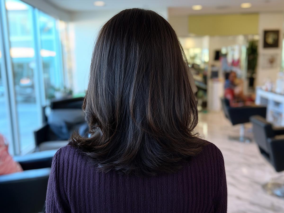 Layered Dark Brown Lob Blowout