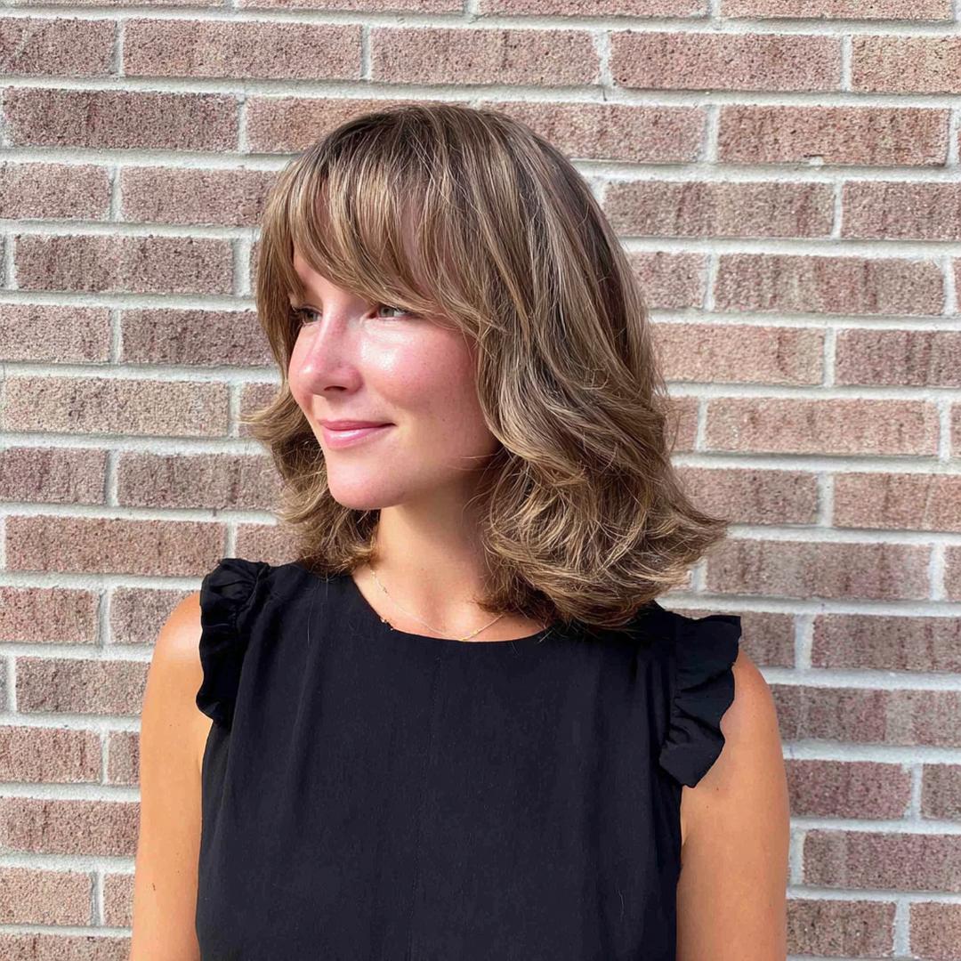 Layered Lob With Bangs