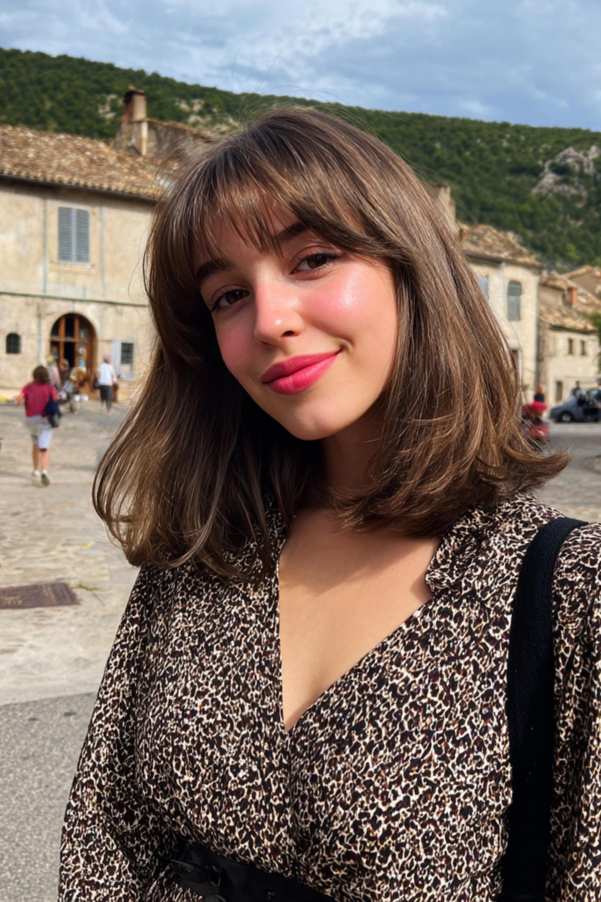 Curtain Bangs Light Brown Bob