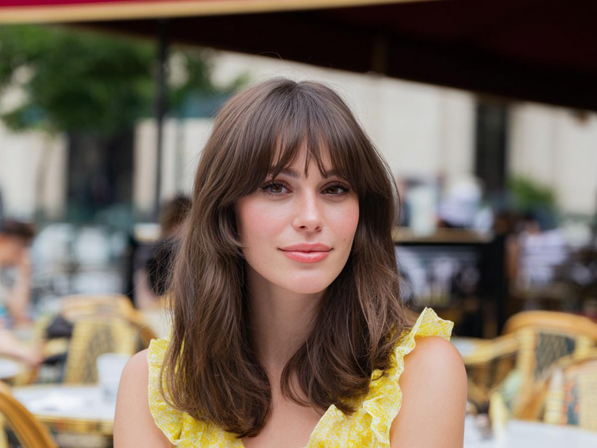 Ash Brown Curtain Bangs