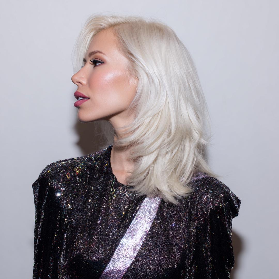 Platinum Blonde Layered Blowout