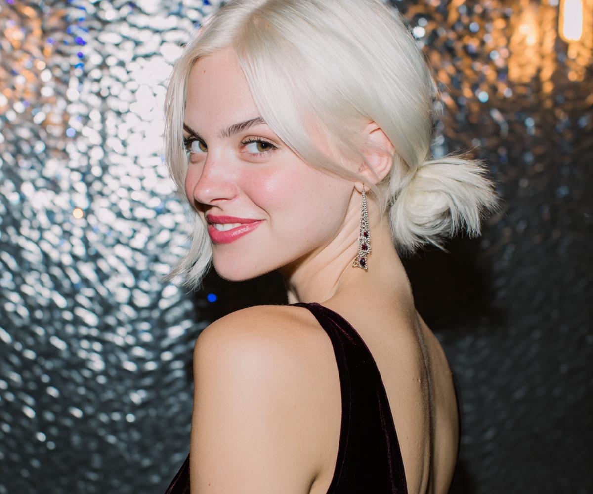 Platinum Blonde Low Bun