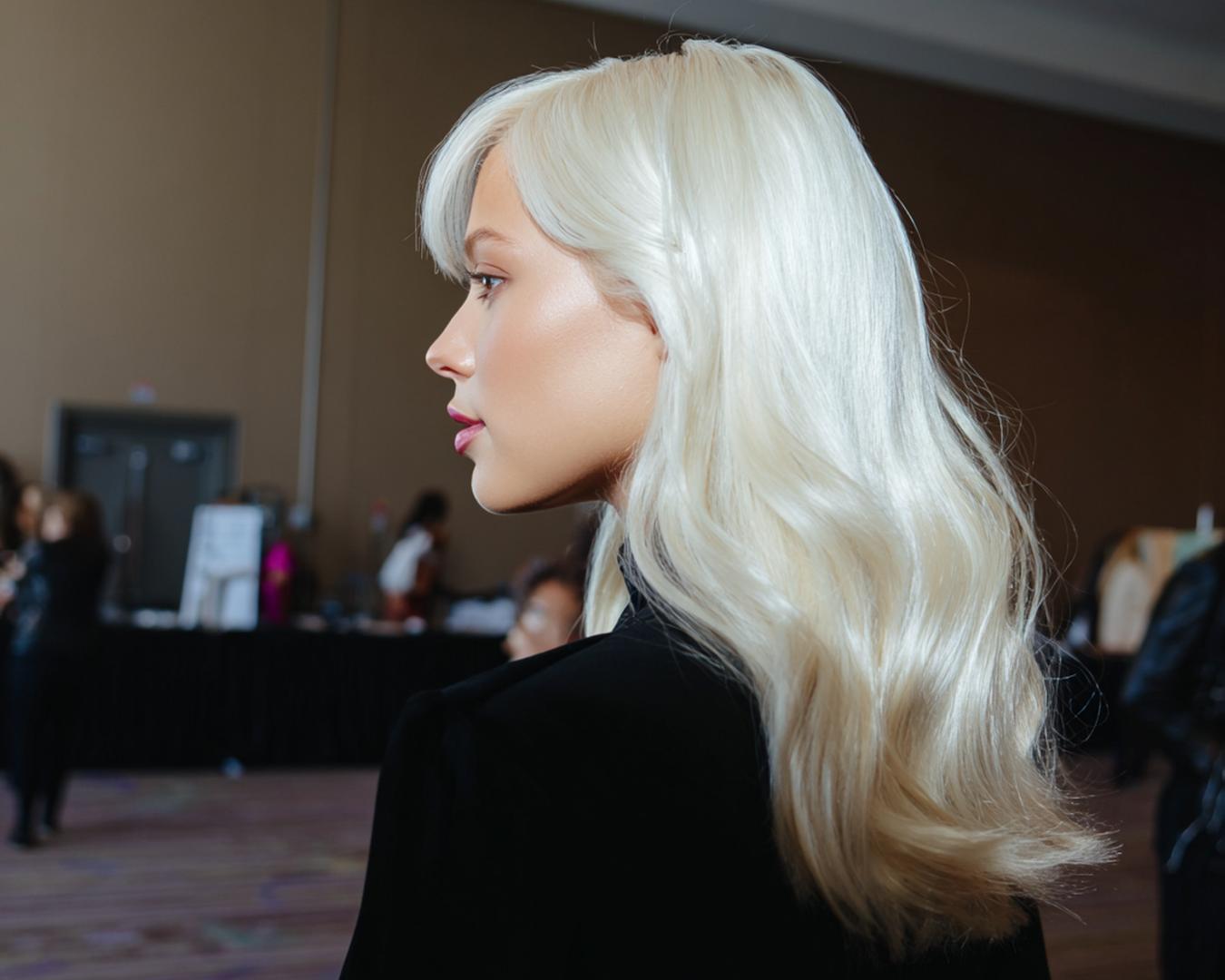 Side Part Platinum Soft Waves