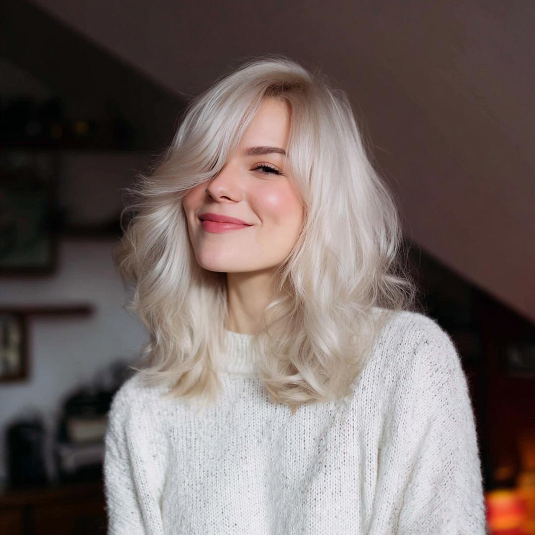 Side Swept Platinum Soft Waves