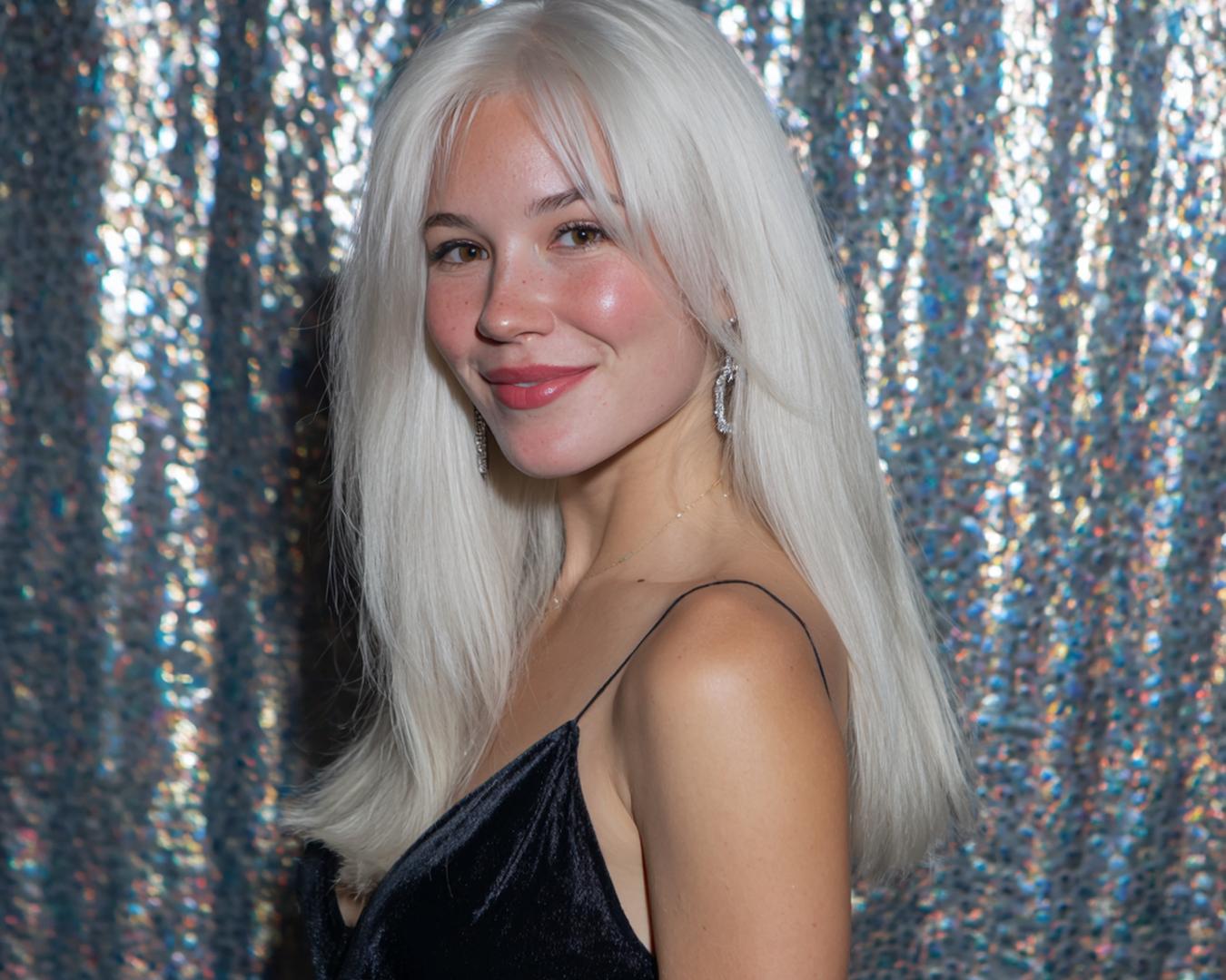 Straight Platinum Long Center Part