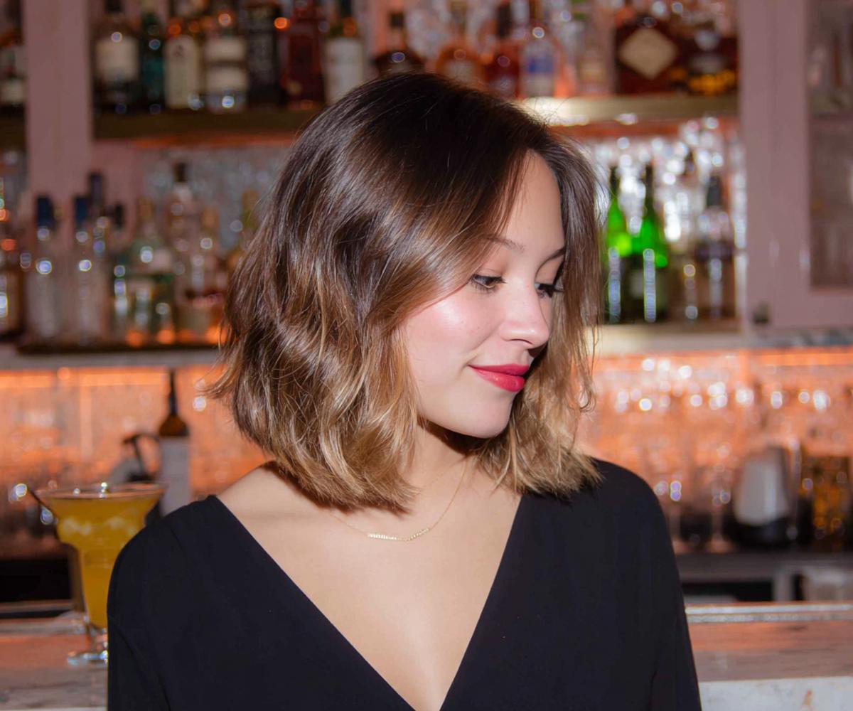 Tousled Bronde Wavy Lob