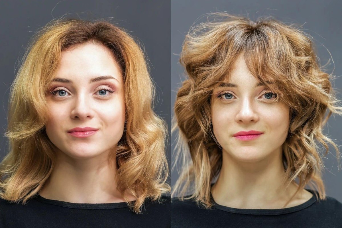 İnce saç wolf cut