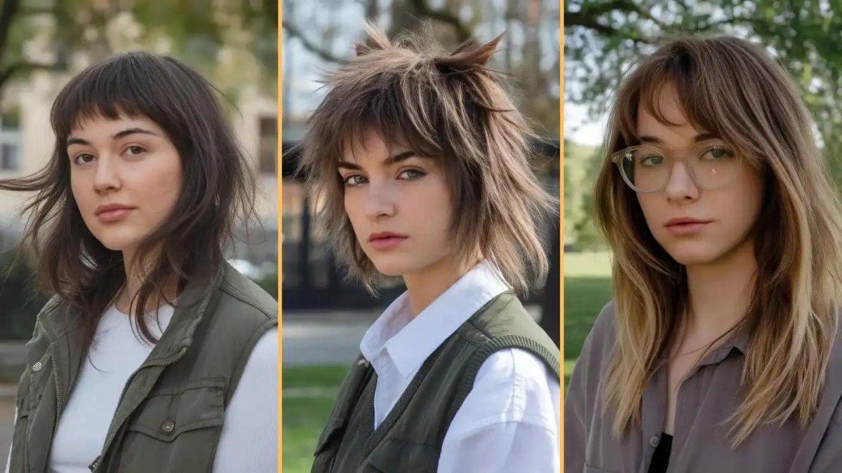 Kadın wolf cut modeli
