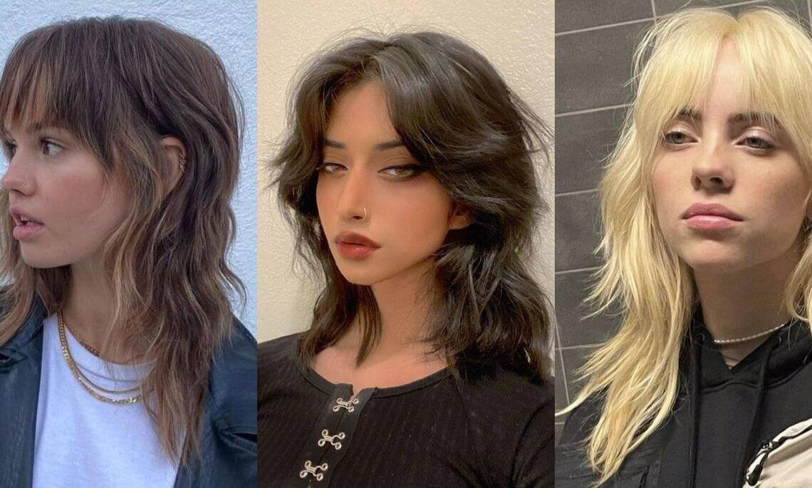 Kadın wolf cut modeli