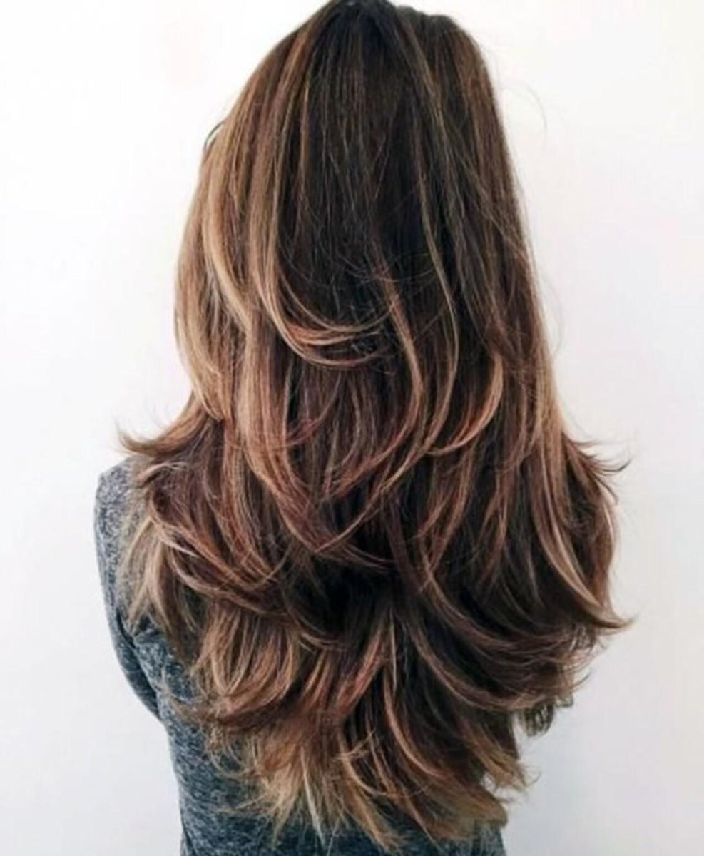 Kahve ton balayage katlı saç