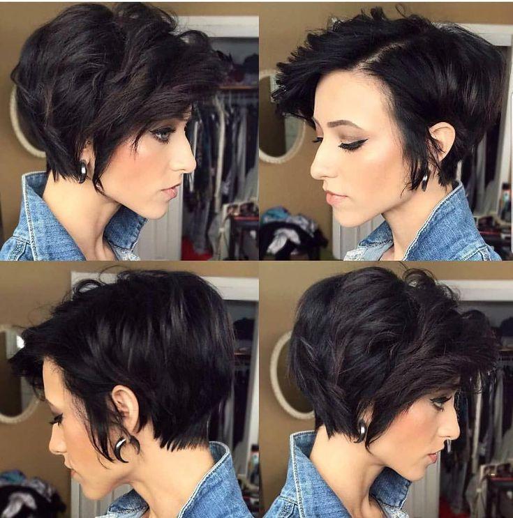 Katlı gür saç pixie kesimi