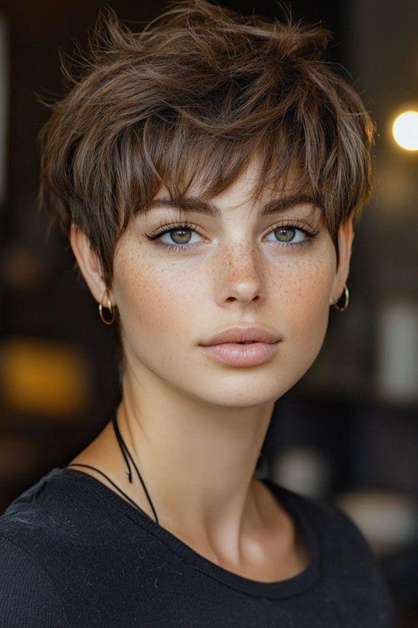 Katlı kahküllü pixie kesim