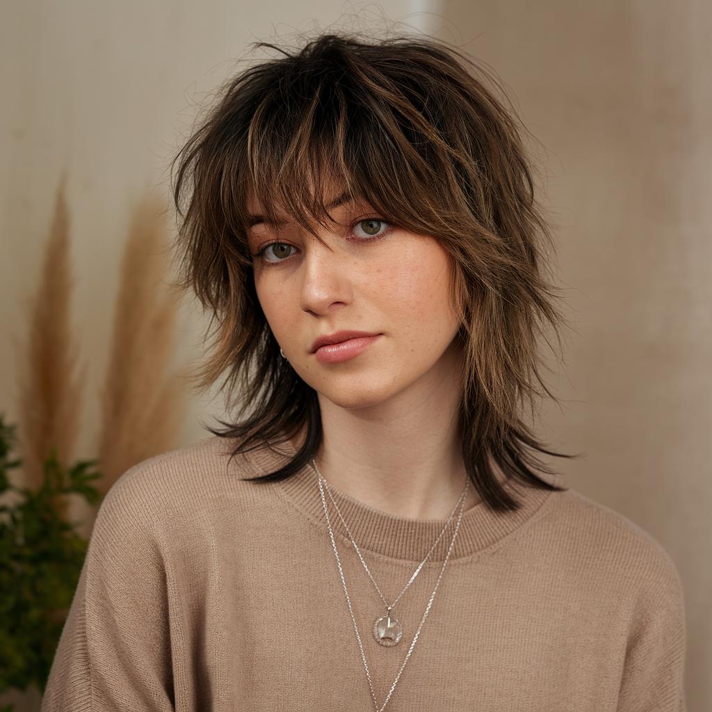 Katlı wolf cut saç