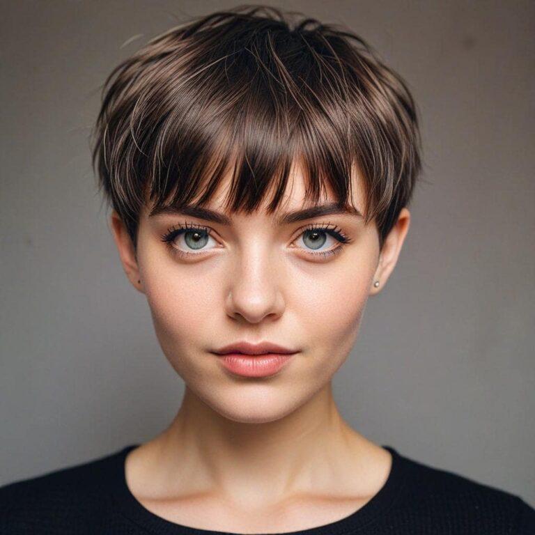 Kısa kahküllü pixie kesim