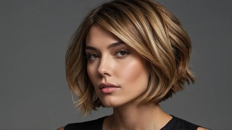 Kısa saç honey bronde balyaj