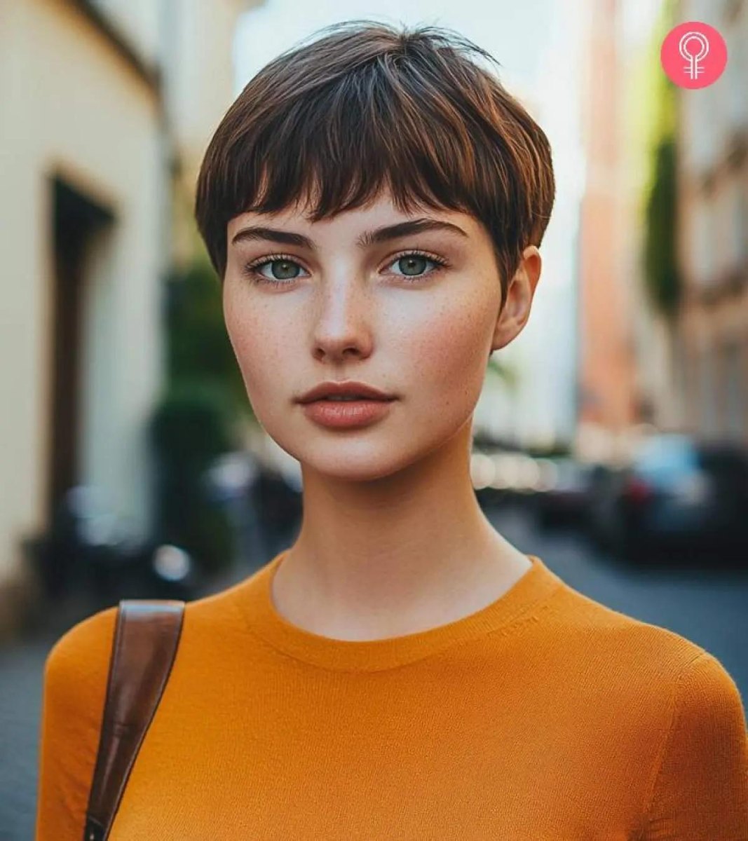 Oval yüz kahküllü pixie