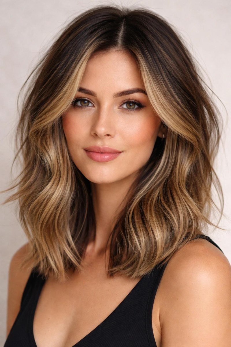 Oval yüz balayage modeli