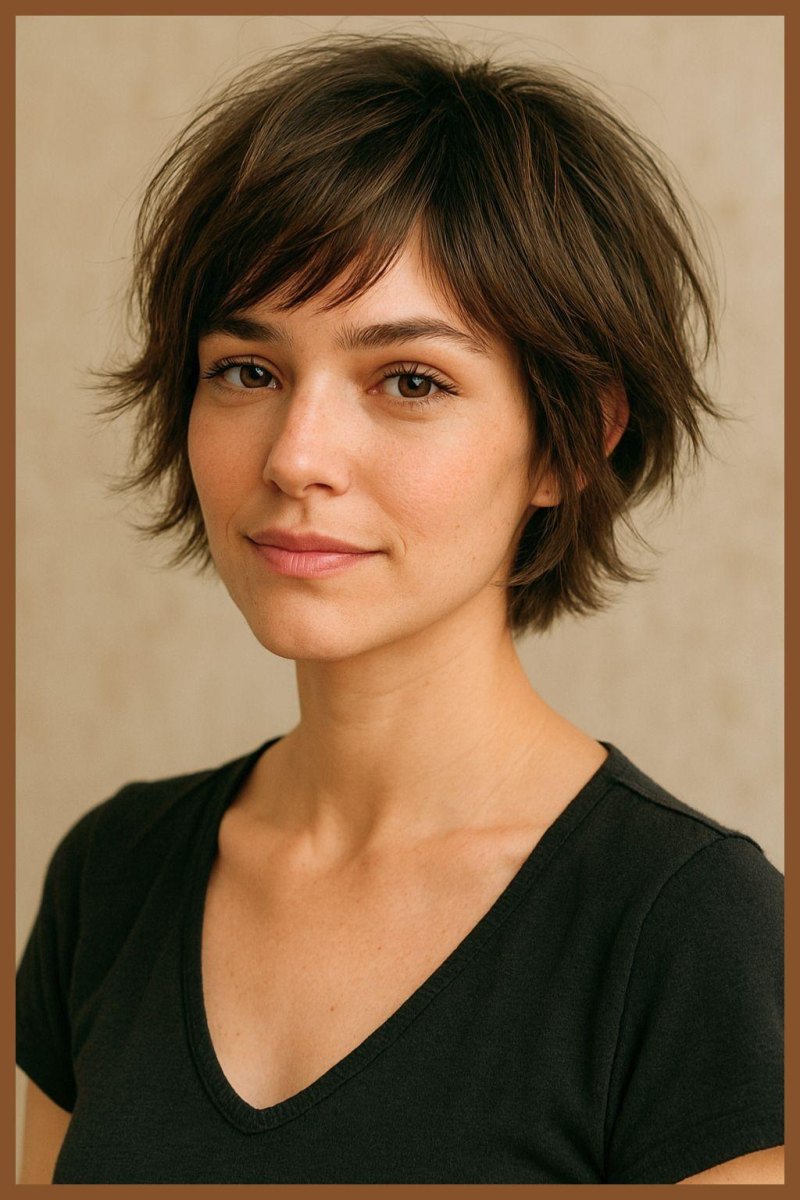 Oval yüz shag bob