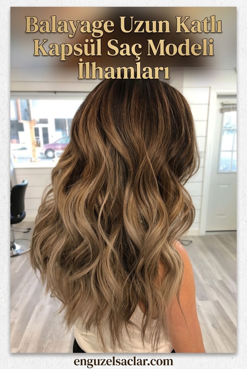 Balayage Uzun Katlı Kapsül Saç Modeli İlhamları