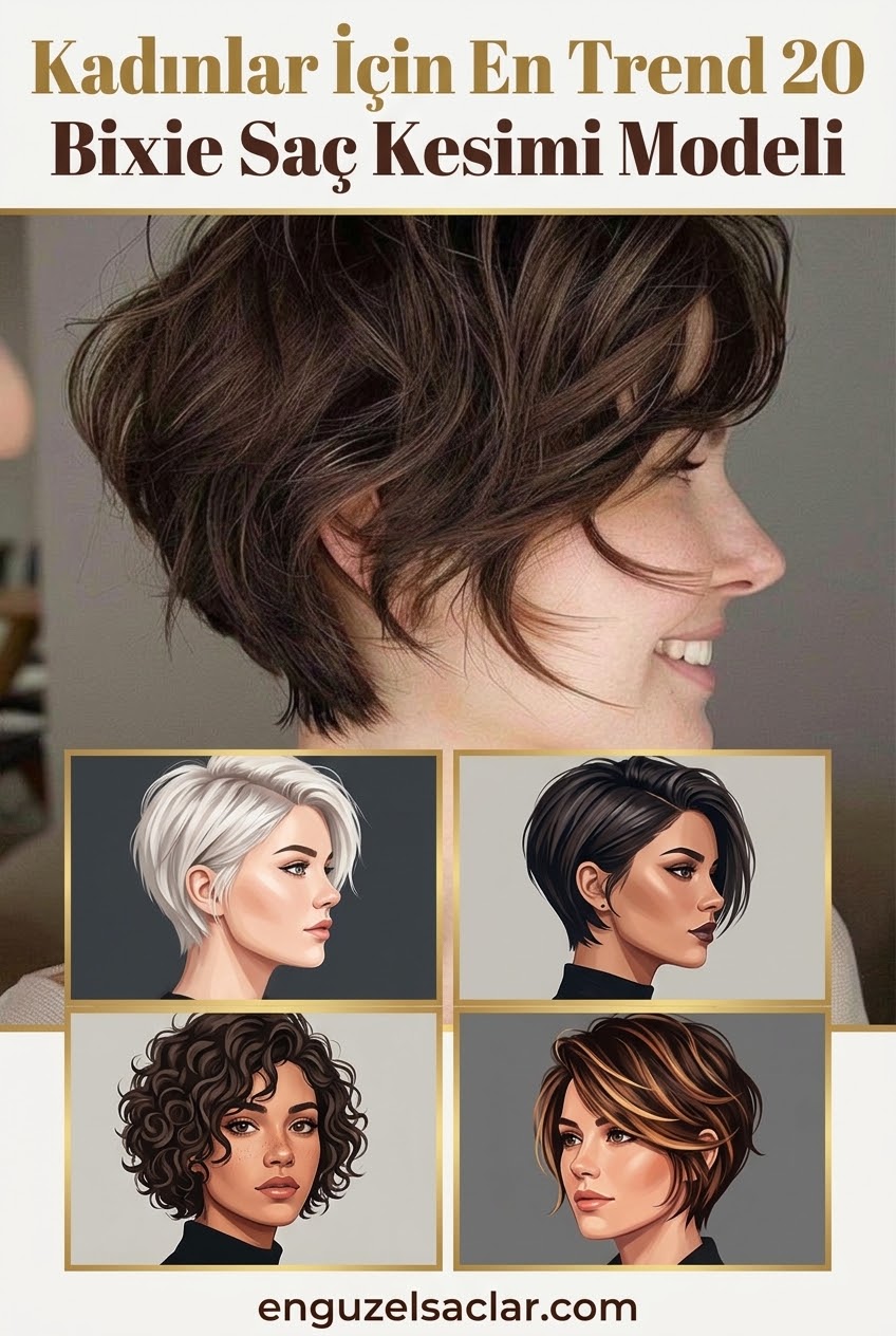 Kadınlar İçin En Trend 20 Bixie Saç Kesimi Modeli