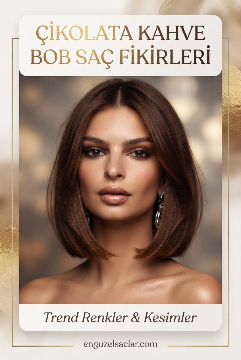 Çikolata Kahve Bob Saç Fikirleri