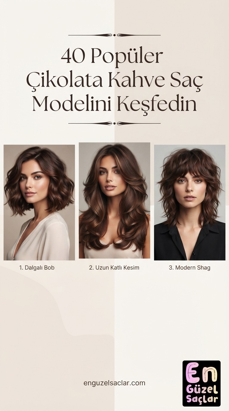 40 Popüler Çikolata Kahve Saç Modelini Keşfedin