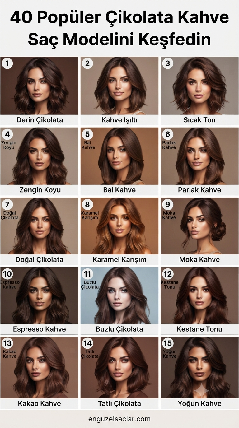 40 Popüler Çikolata Kahve Saç Modelini Keşfedin