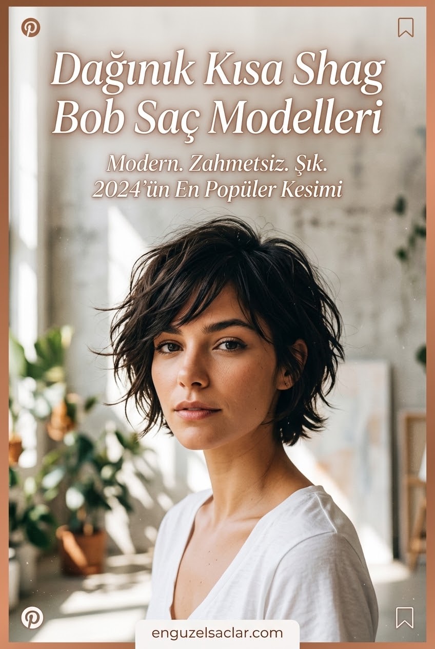Dağınık Kısa Shag Bob Saç Modelleri