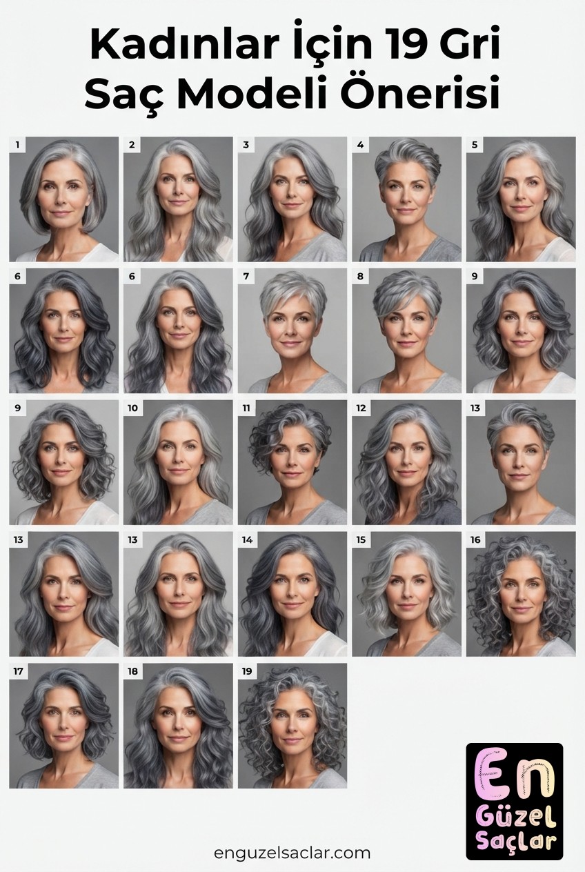 Kadınlar İçin 19 Gri Saç Modeli Önerisi