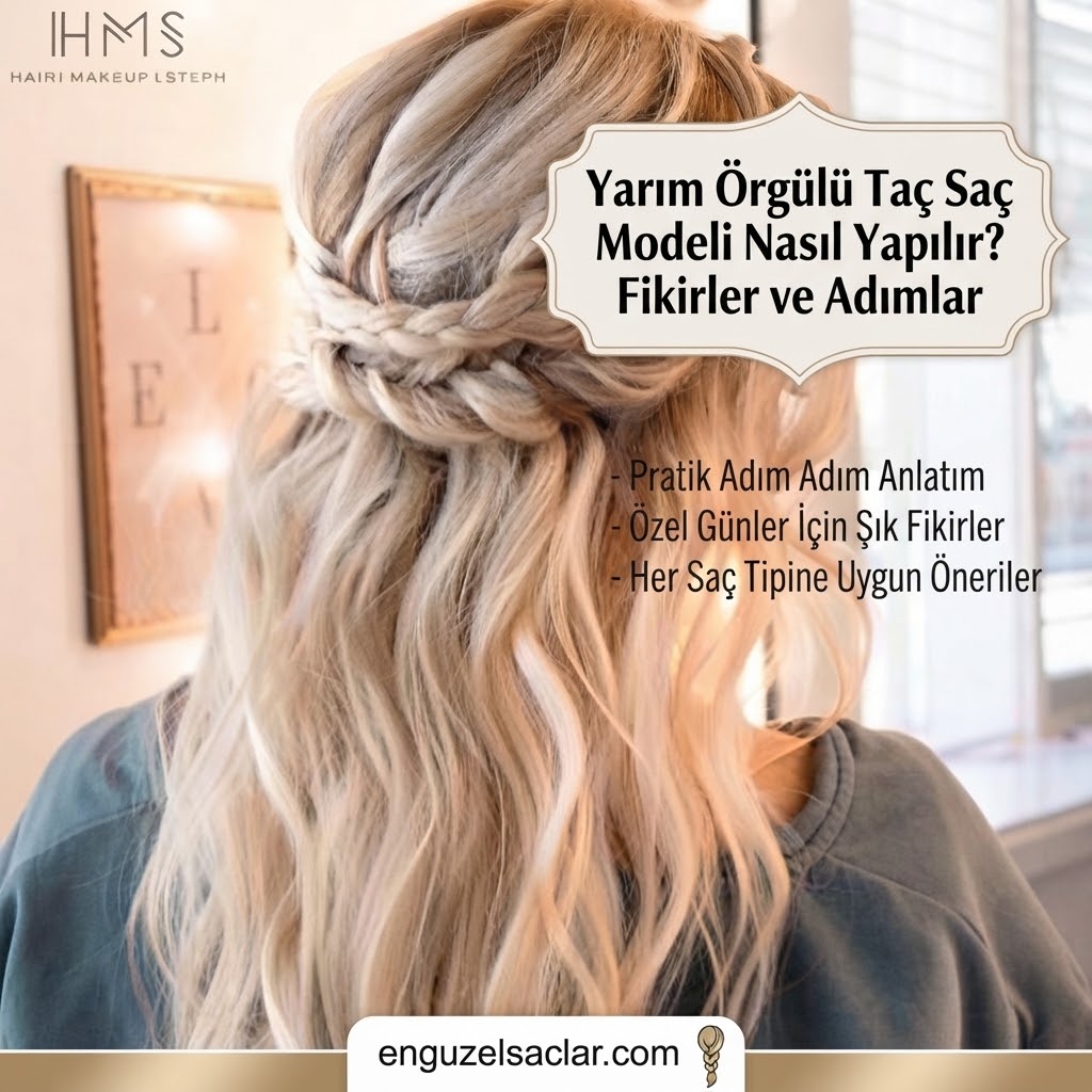 Yarım Örgülü Taç Saç Modeli Nasıl Yapılır? Fikirler ve Adımlar