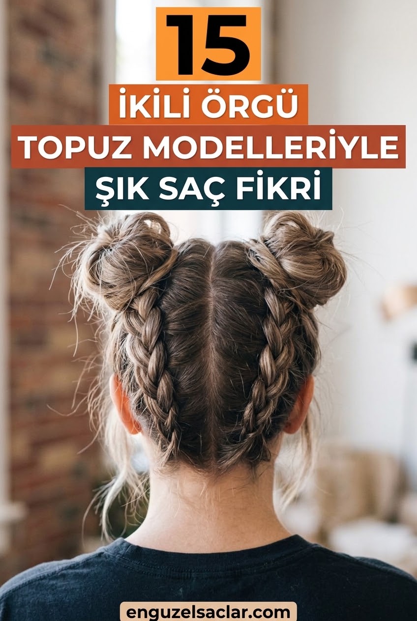 İkili Örgü Topuz Modelleriyle 15 Şık Saç Fikri
