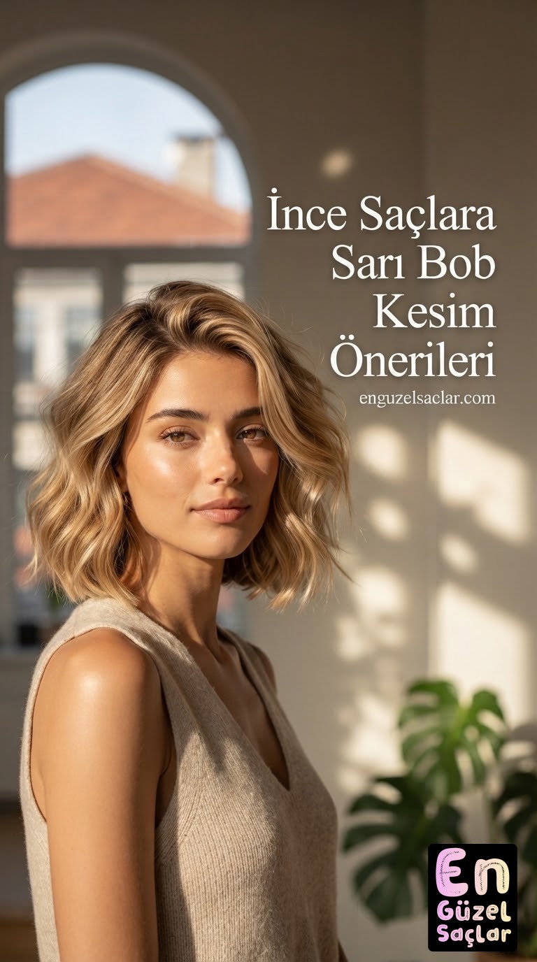 İnce Saçlara Sarı Bob Kesim Önerileri